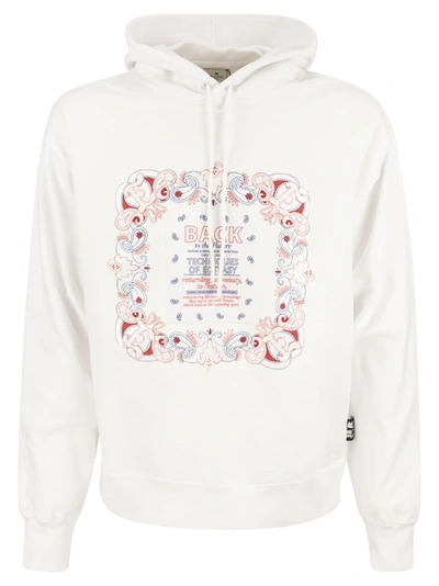 Shop Etro Cotton Sweatshirt With Bandana Inlay Print