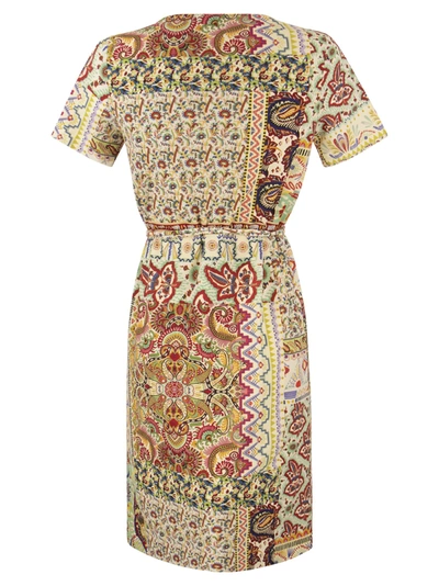 Shop Etro Jersey Dress With Patchwork Print