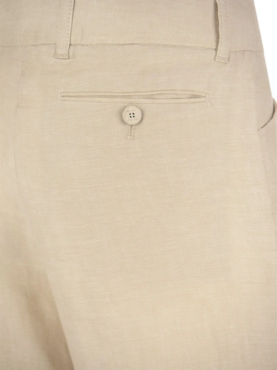 Shop Etro Linen Bootcut Trousers