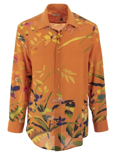 Shop Etro Ramage Floral Silk Shirt