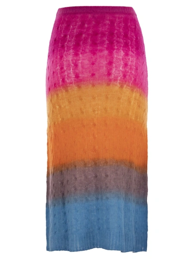 Shop Etro Shaded Wool Pencil Skirt