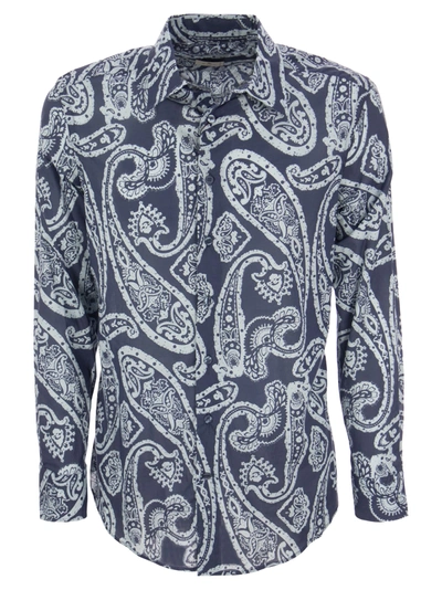 Shop Etro Slim Fit Shirt With Paisley Pattern