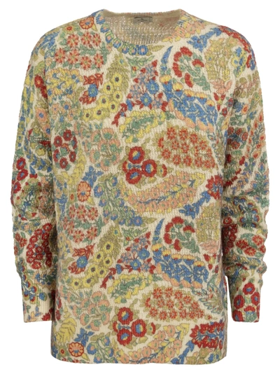 Shop Etro Wool And Alpaca Jumper With Print