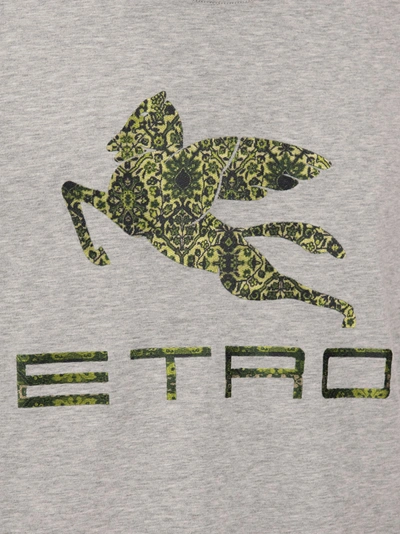 Shop Etro T Shirt With Logo And Pegasus