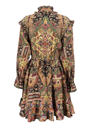 Shop Etro Wool And Silk Paisley Naif Dress