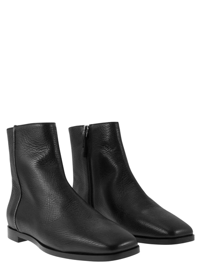Shop Fabiana Filippi Grained Leather Ankle Boots