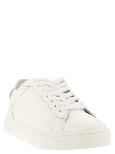 Fabiana Filippi Lace-up Leather Sneakers With Shiny Accents