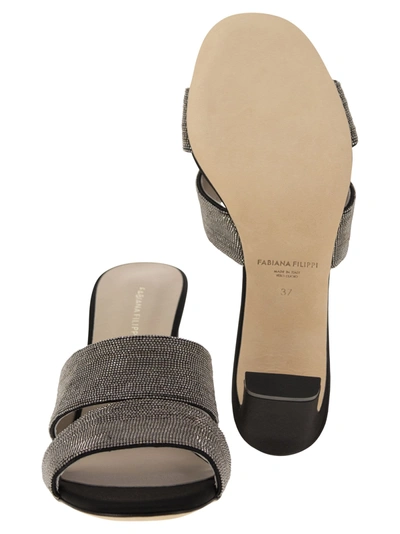 Shop Fabiana Filippi Leather Sandal With Bright Bands