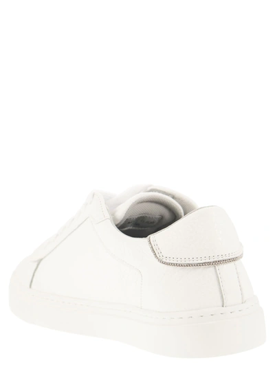 Fabiana Filippi Lace-up Leather Sneakers With Shiny Accents