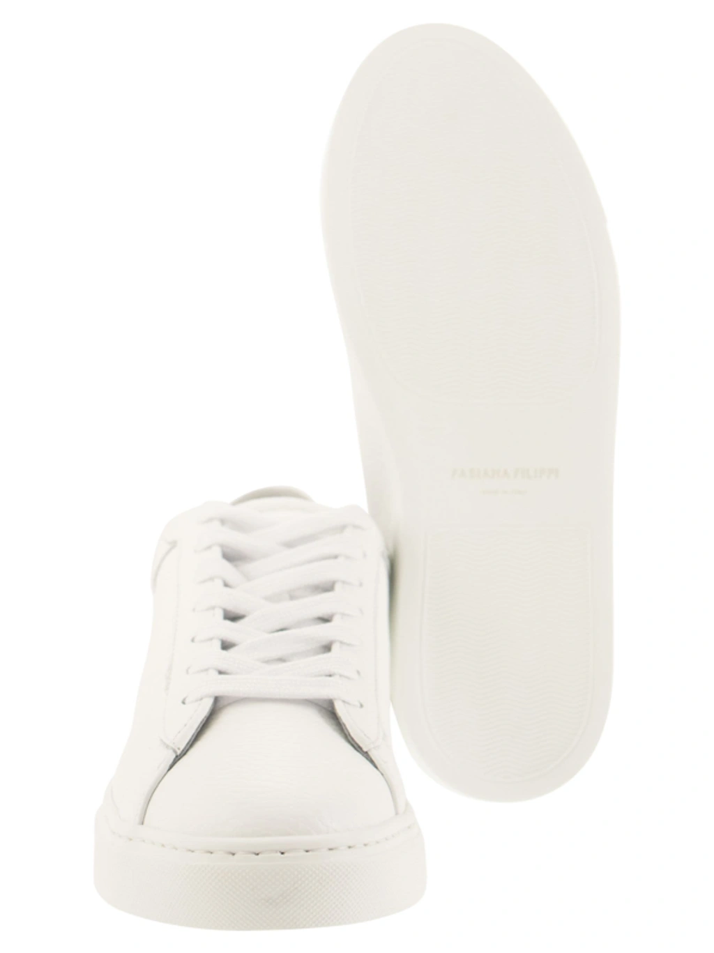 スニーカー Fabiana Filippi White Leather Sneakers With Classic Lace-Up Fabiana Filippi White Leather Sneakers With Classic Lace-up
