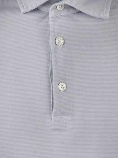 Shop Fedeli Long Sleeved Cotton Polo Shirt