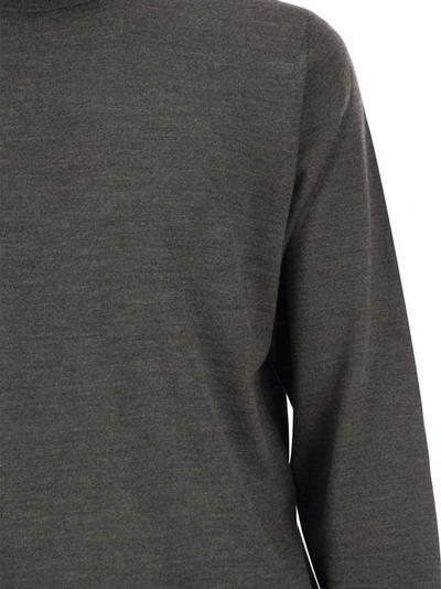 Fedeli Turtleneck Sweater In Virgin Wool In Gray