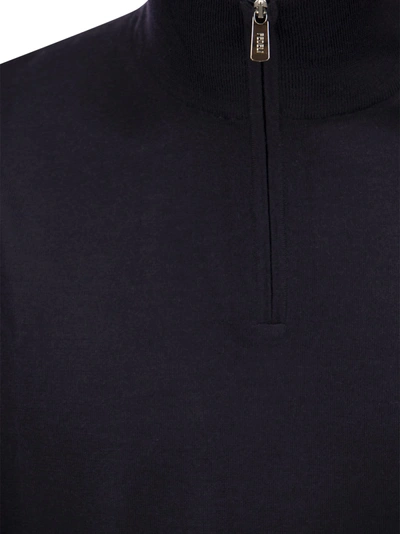 Shop Fedeli Wool Zipped Sweater