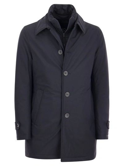 Shop Herno Long Down Jacket With Buttons