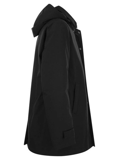 Shop Herno Long Down Jacket With Hood