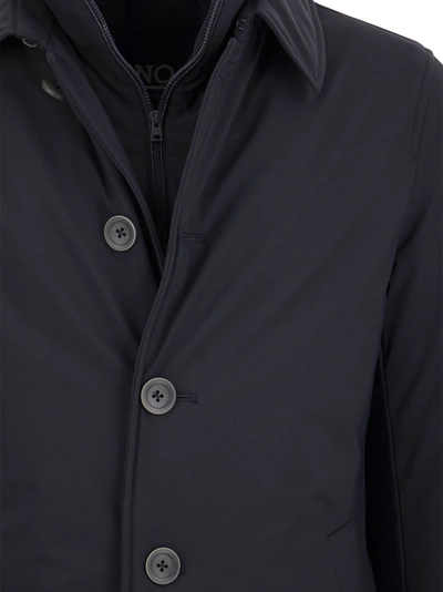 Shop Herno Long Down Jacket With Buttons