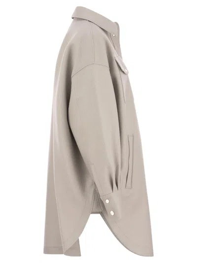 Herno Resort Shirt In Lightweight Boiled Wool