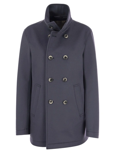 Shop Herno Wool And Cashmere Double Breasted Coat