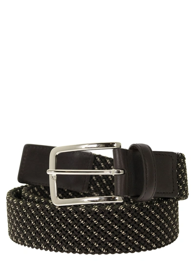 Shop Hogan Elastic Belt In Fabric And Leather