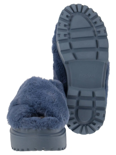 Shop Hogan Faux Fur Sandal