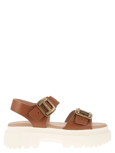 Shop Hogan H644 Sandal With Two Buckles