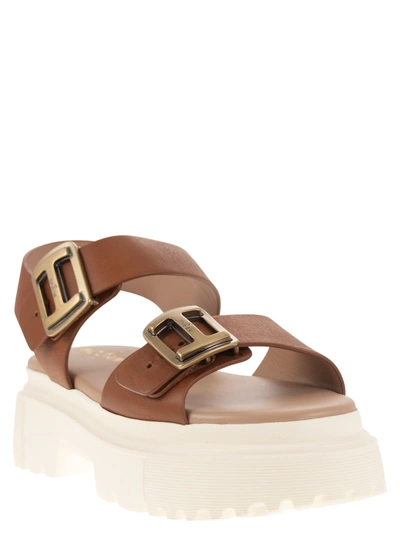 Shop Hogan H644 Sandal With Two Buckles