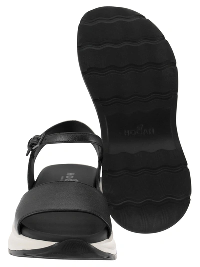 Shop Hogan H598 Leather Sandals
