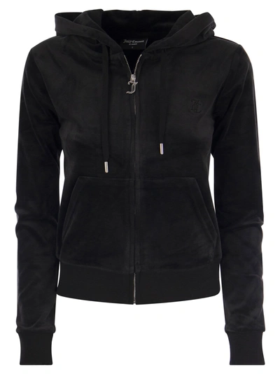 Shop Juicy Couture Cotton Velvet Hoodie