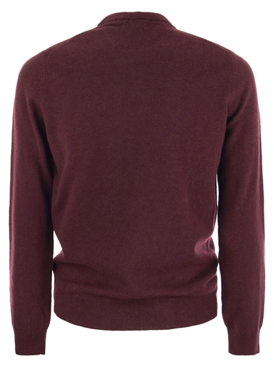 Shop Lacoste Crew Neck Pullover In Wool Blend