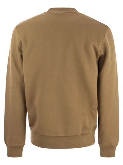 Shop Lacoste Jogger Sweatshirt In Brushed Organic Cotton