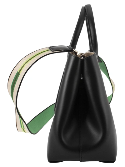 Shop Longchamp Roseau Bag With Fabric Handle And Shoulder Strap