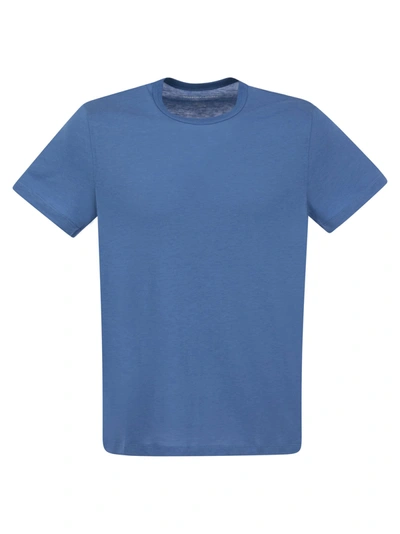 Shop Majestic Crew Neck T Shirt In Lyocell And Cotton