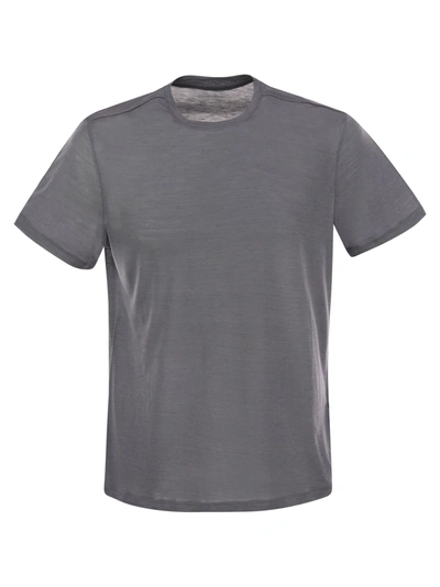 Shop Majestic Crew Neck T Shirt In Silk And Cotton