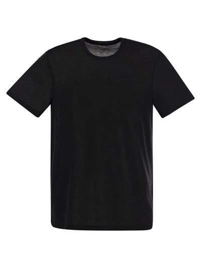 Shop Majestic Crew Neck T Shirt In Silk And Cotton