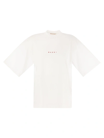 Shop Marni Cotton T Shirt With Logo