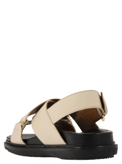 Shop Marni Fussbett Leather Sandal