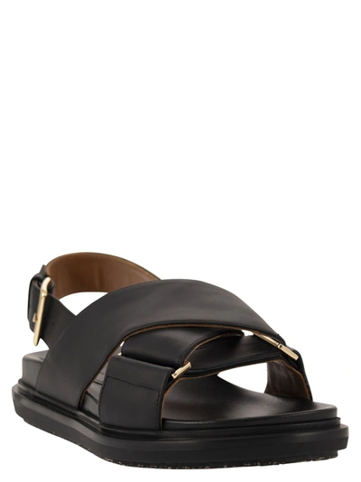 Shop Marni Fussbett Leather Sandal