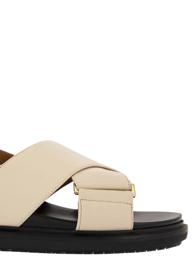 Shop Marni Fussbett Leather Sandal