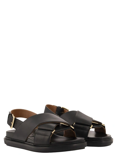 Shop Marni Fussbett Leather Sandal