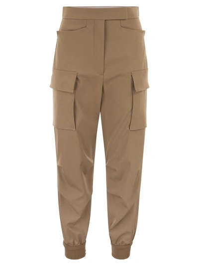 Shop Max Mara Tskirt Wool Gabardine Cargo Trousers