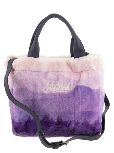 Shop Mc2 Saint Barth Colette Soft And Furry Handbag With Print