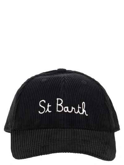 Shop Mc2 Saint Barth Corduroy Baseball Cap With Embroidery