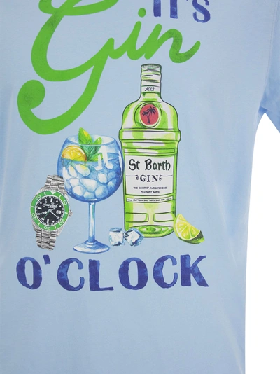 Shop Mc2 Saint Barth Cotton T Shirt With Gin O Clock Print