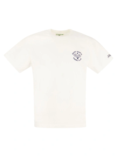 Shop Mc2 Saint Barth Cotton T Shirt With Padel Club Print