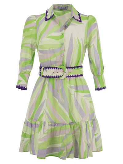 Shop Mc2 Saint Barth Daisi Linen Short Dress