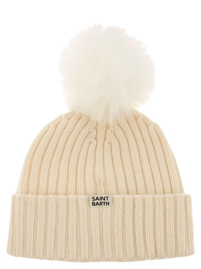 Shop Mc2 Saint Barth Hat With Pompom And Embroidery