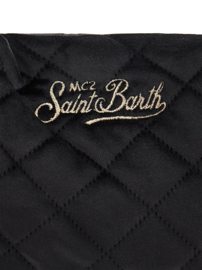 Shop Mc2 Saint Barth Quilted Velvet Clutch Bag
