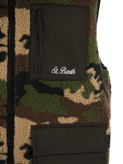 Shop Mc2 Saint Barth Sherpa Waistcoat With Patch Pockets