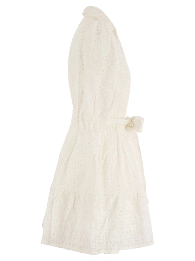 Shop Mc2 Saint Barth Short Cotton Dress With Embroidery