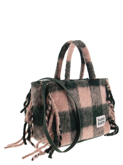 Shop Mc2 Saint Barth Tartan Bag With Fringes